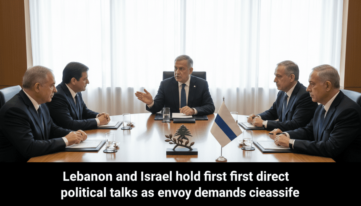 Lebanon and Israel hold first direct political talks as envoy demands ceasefire