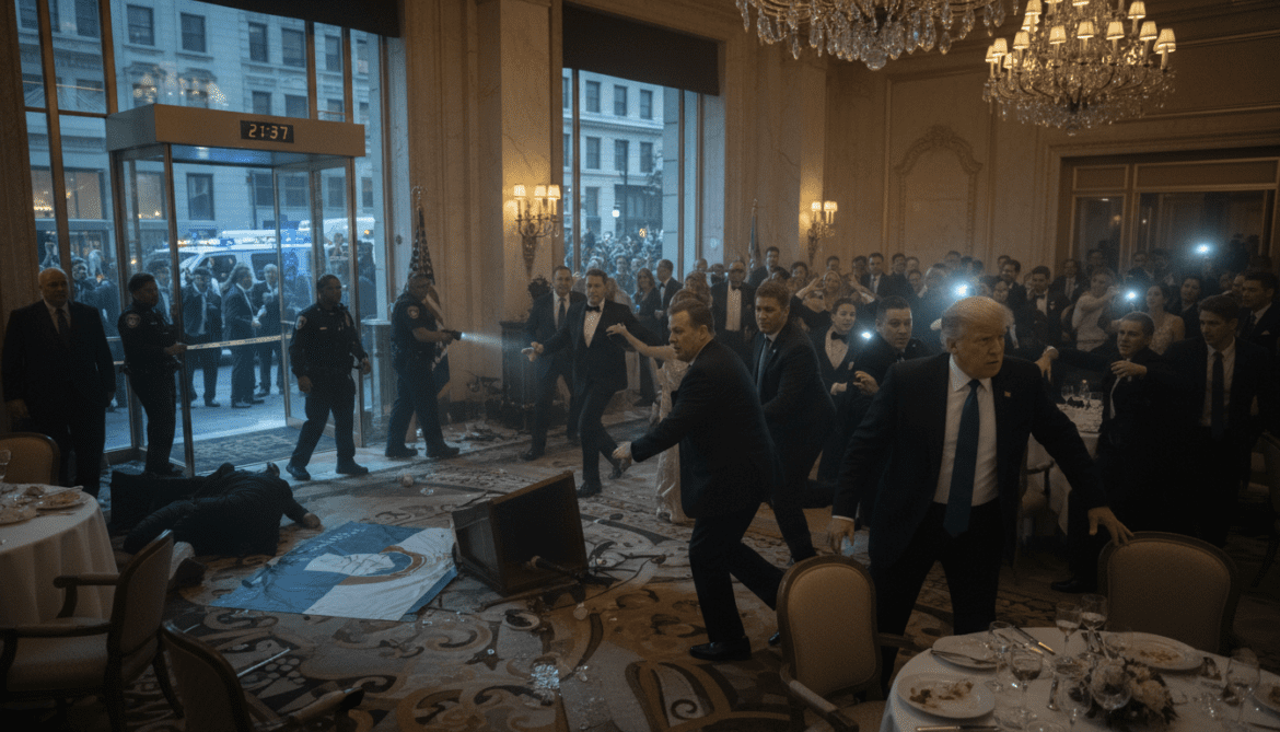 Trump Correspondents' Dinner shooting forces evacuation in Washington hotel lobby