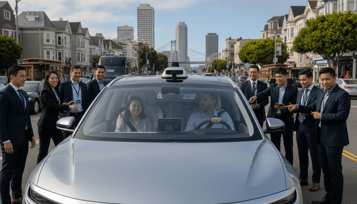 Uber begins employee test rides in Lucid Gravity robotaxi in San Francisco