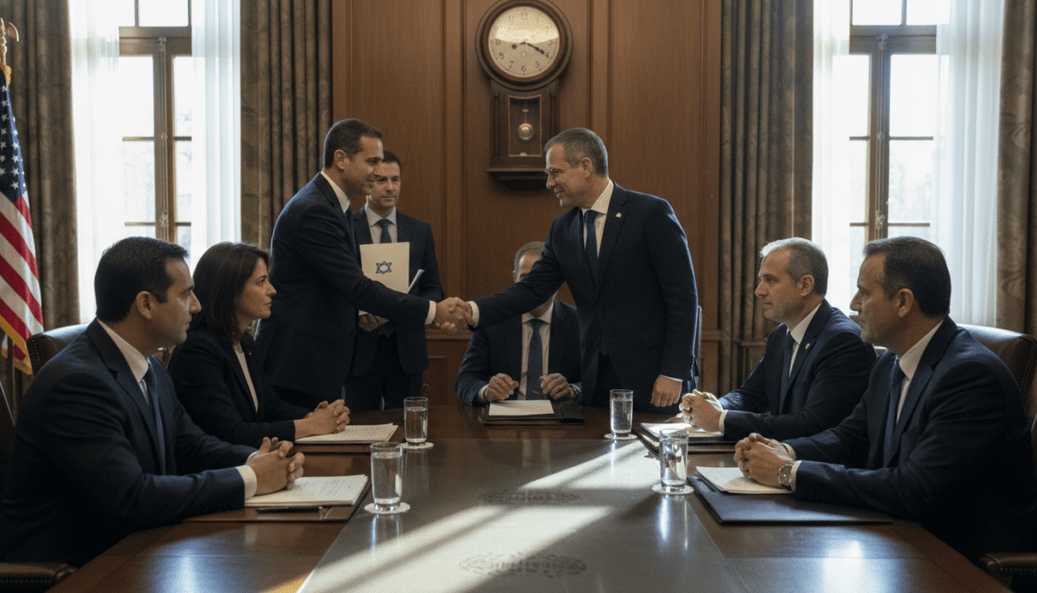 Israel seeks peace and normalisation with Lebanon as ambassadors meet in US