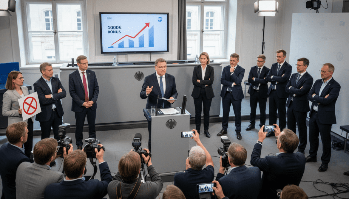 Merz-led coalition approves 1,000-euro employee bonus as employers resist