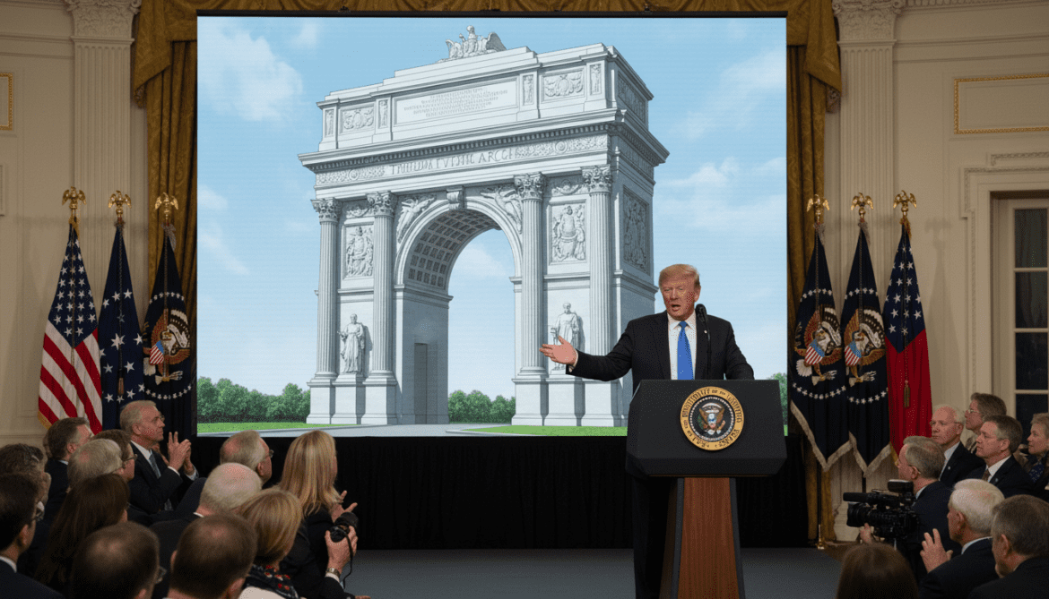 Trump administration unveils 76-metre United States Triumphal Arch plan for 250th anniversary