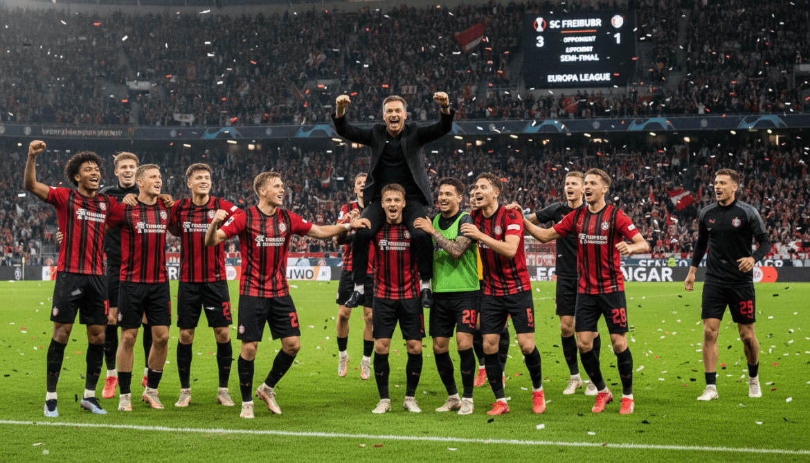 SC Freiburg reaches Europa League semifinals for first time after 3-1 win