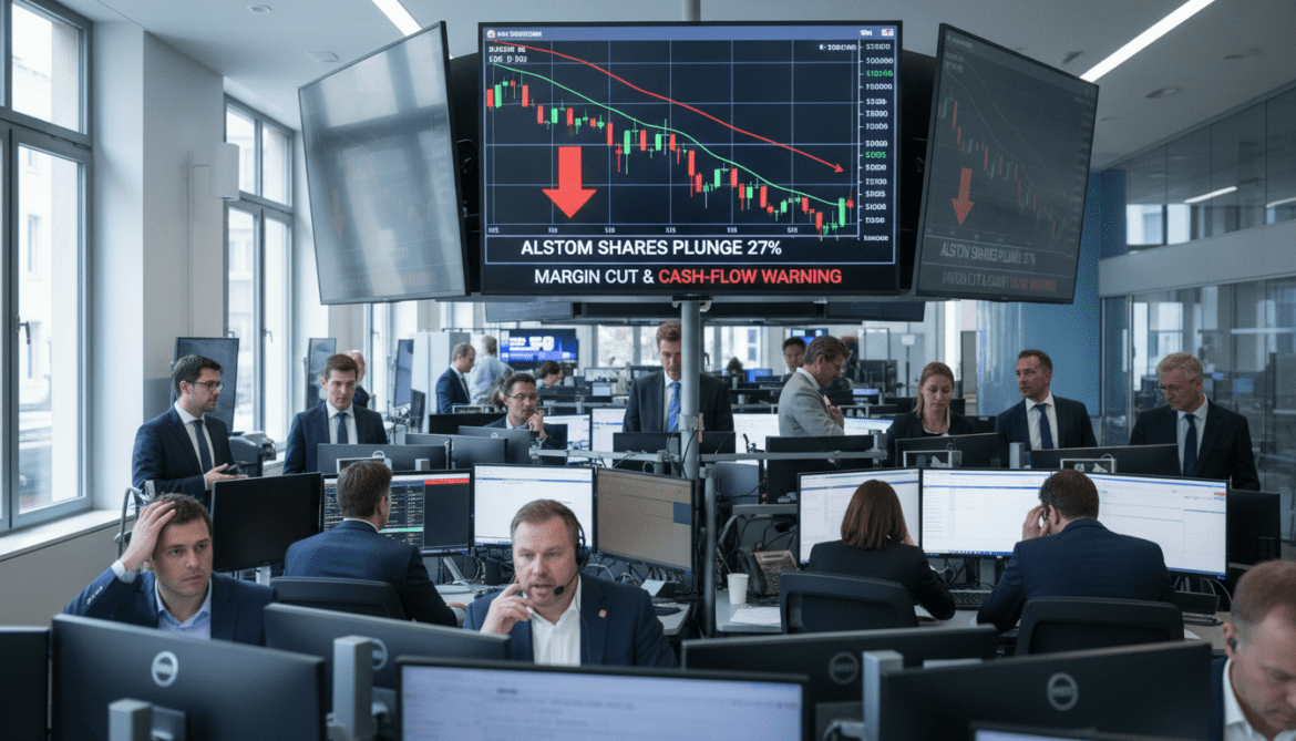 Alstom shares plunge 27% after margin cut and cash-flow warning