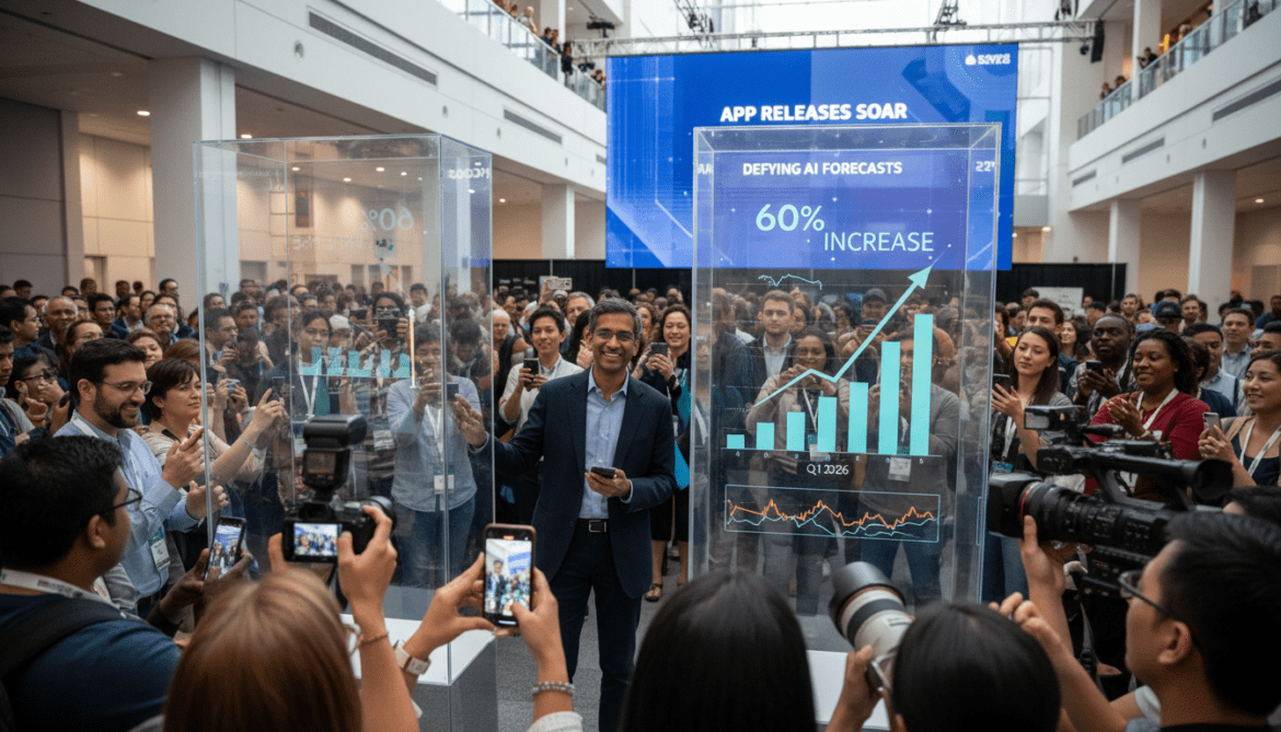 App releases surge 60% in Q1 2026, defying AI predictions