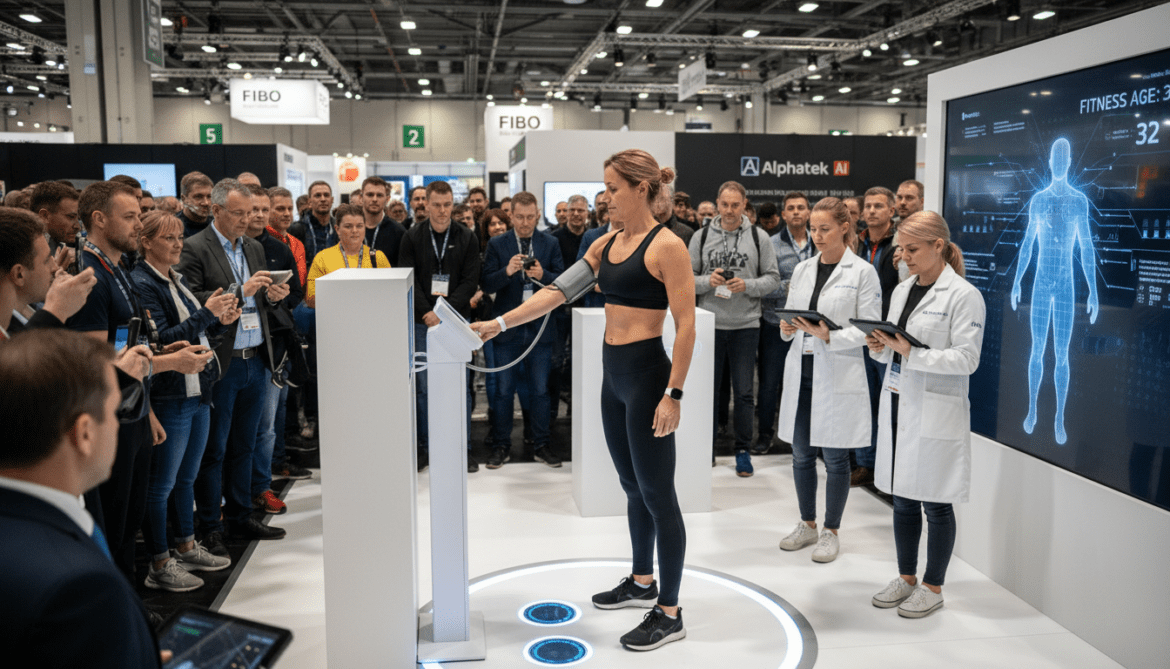 Alphatek AI calculates personal fitness age from three sensor tests at FIBO