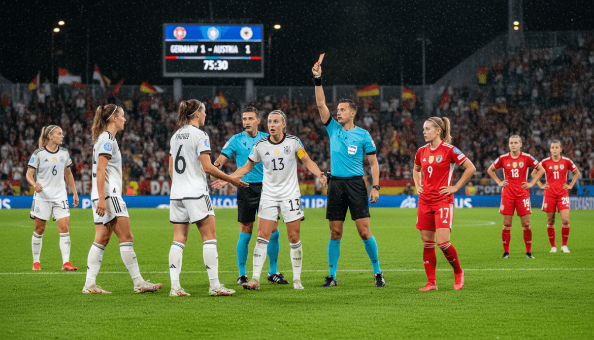 Germany women draw with Austria in qualifier after Minge red card
