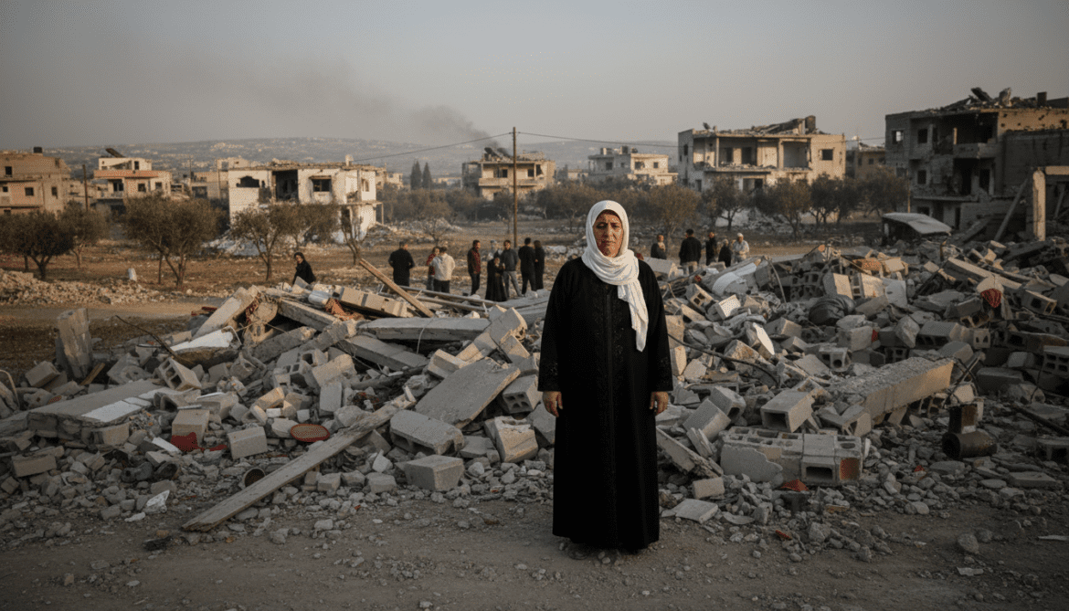 Displaced woman returns to southern Lebanon and finds house flattened after Israeli attacks