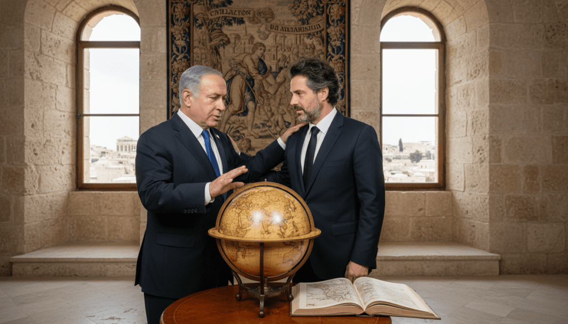 Netanyahu frames Iran confrontation as civilization versus barbarism during Milei visit