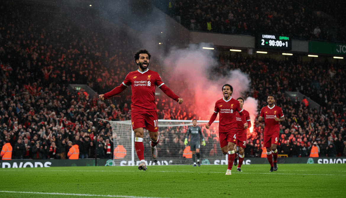 Mohamed Salah scores as Virgil van Dijk seals injury-time Merseyside derby winner