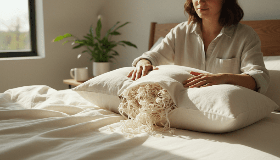 Birch Organic Pillow features springy shredded latex and organic luxury feel