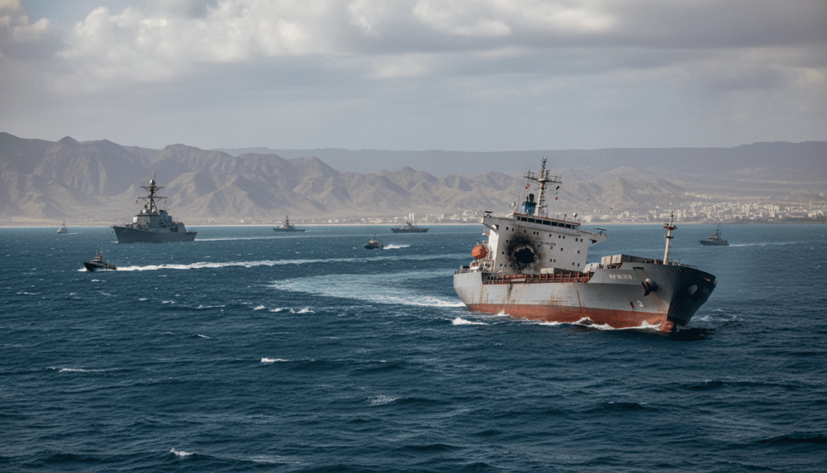 Cargo ship fired upon eight nautical miles off Iran amid US blockade