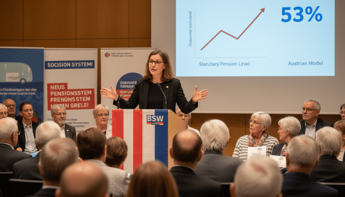 Ines Schwerdtner calls for Austrian-style pension overhaul, raising statutory level to 53 percent