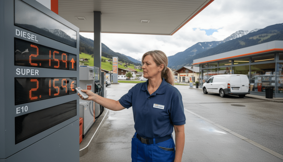 Austrian gas station owner Maria Huber adjusts diesel prices multiple times daily