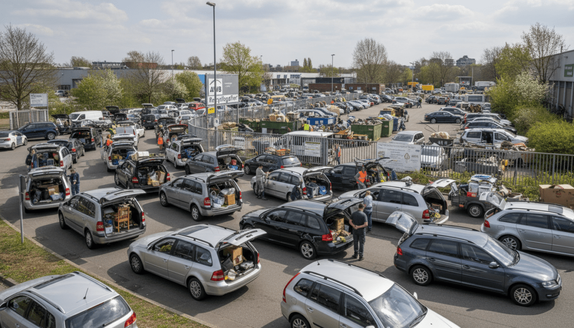 Cologne recycling centers flooded by spring cleaning traffic to AWB sites
