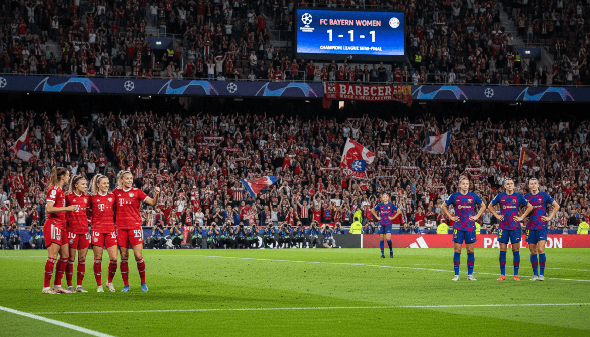 FC Bayern Women hold Barcelona to 1-1 in Champions League semi-final