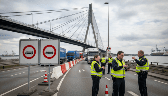 Köhlbrandbrücke bans heavy trucks over 44 tonnes disrupting Hamburg logistics