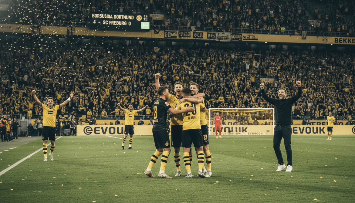 Borussia Dortmund secures early Champions League spot with 4-0 win over Freiburg