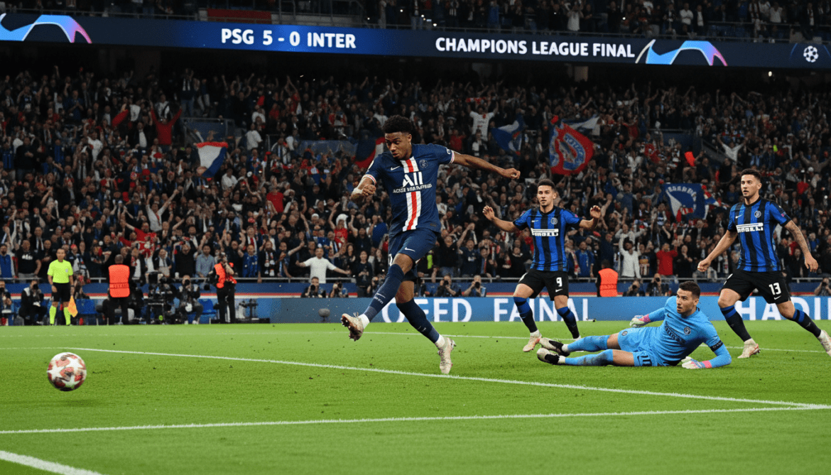 Désiré Doué powers PSG to 5-0 Champions League final win over Inter