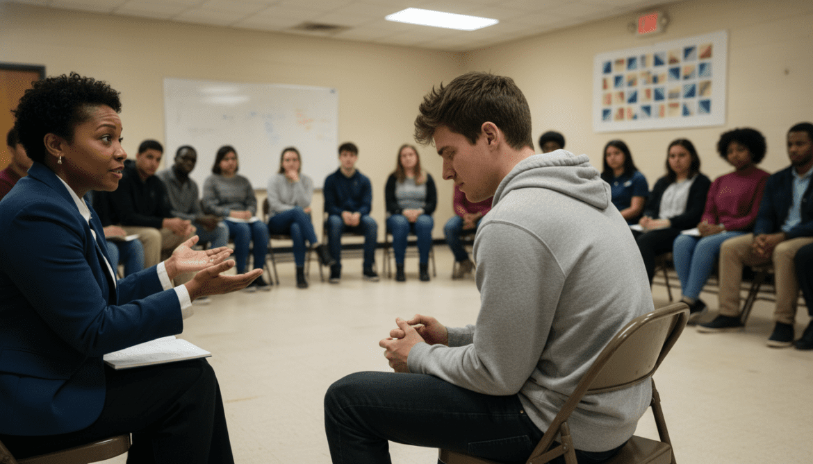 Anti-violence training reveals 18-year-old offender's struggle with aggression and trauma