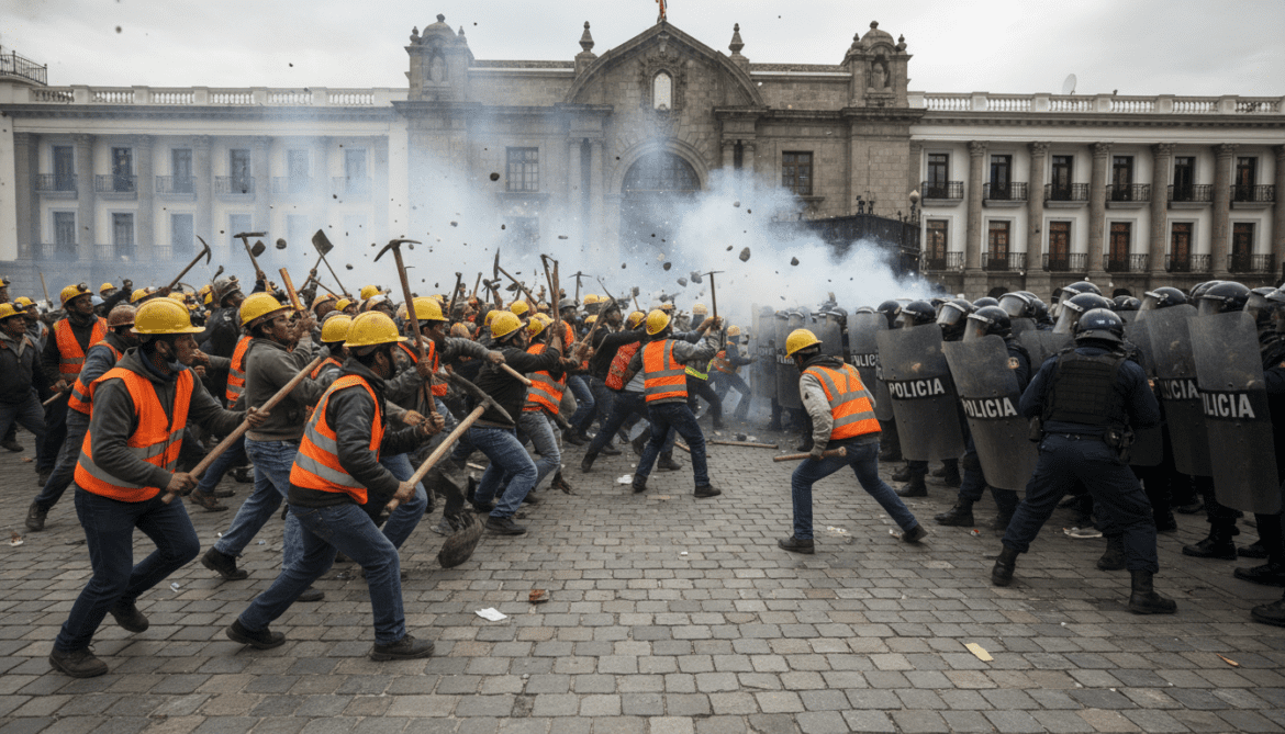 Bolivian Miners Attempt to Storm Government Palace and Clash with Police