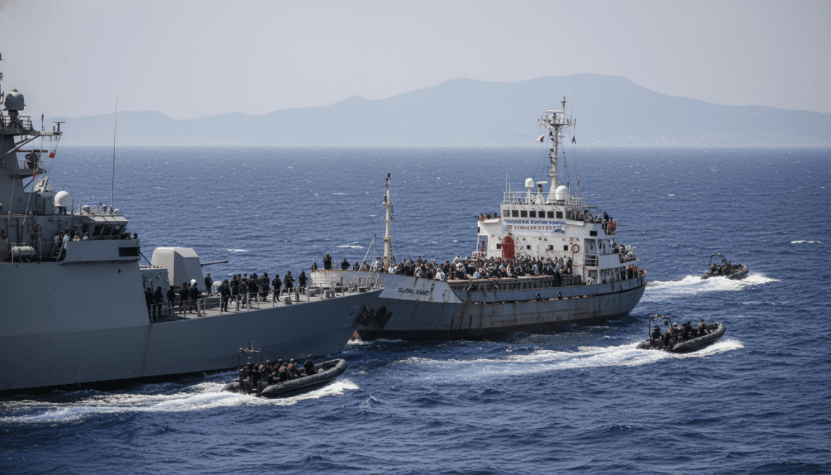Israeli navy intercepts Global Sumud flotilla in international waters, detains 175 near Crete