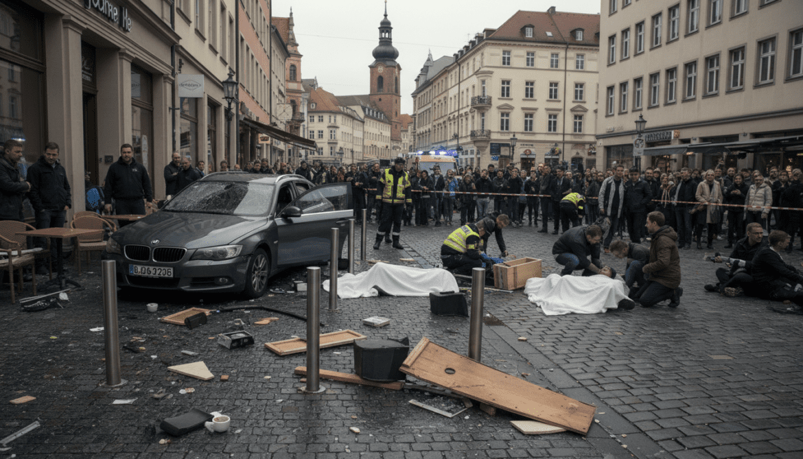 Leipzig car plows through pedestrian zone, kills two, injures at least 20