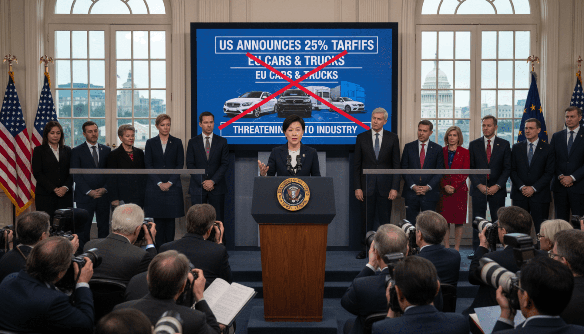 US Announces 25% Tariffs on EU Cars and Trucks, Threatening Auto Industry