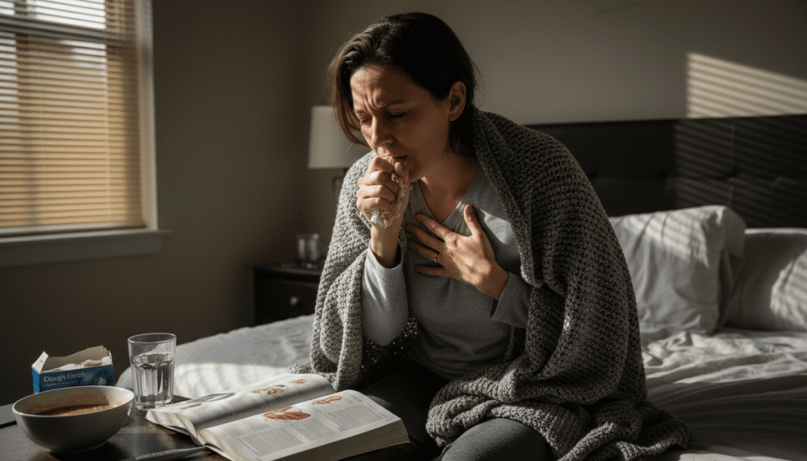 Pneumonia cough signals wet phlegm, chest pain and prolonged recovery