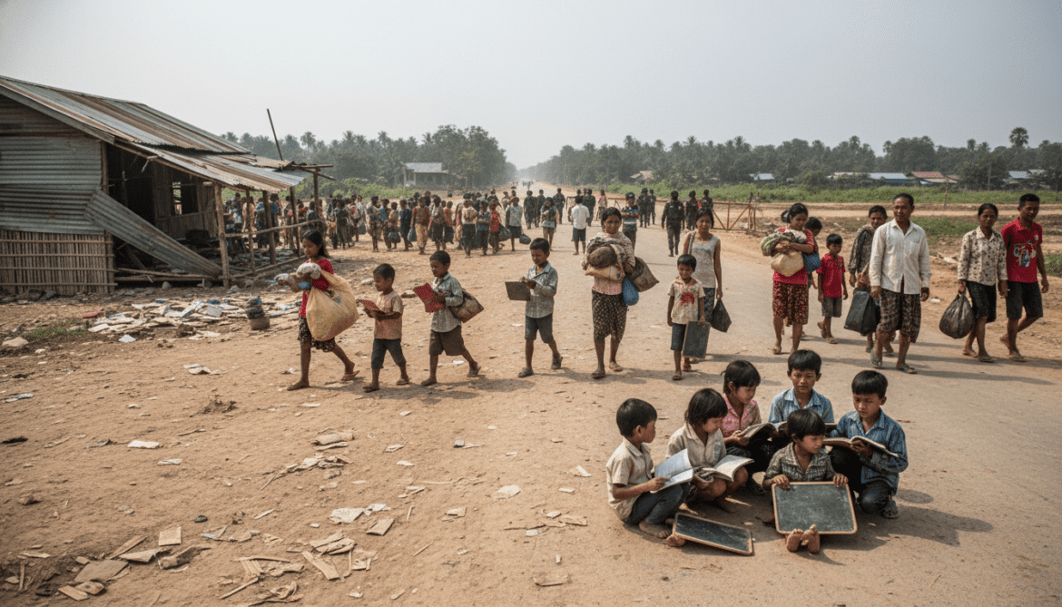 Thai-Cambodia border fighting displaces 34,000 Cambodians, disrupts schooling