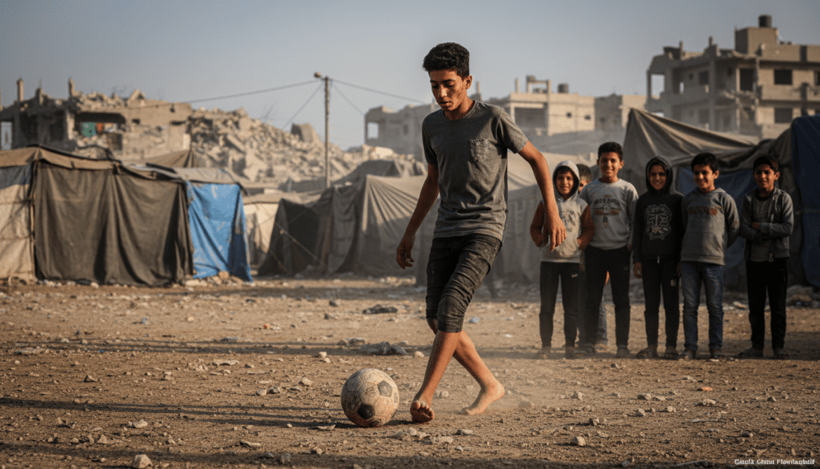Gaza teen survives Israeli airstrike that killed family, finds refuge in football