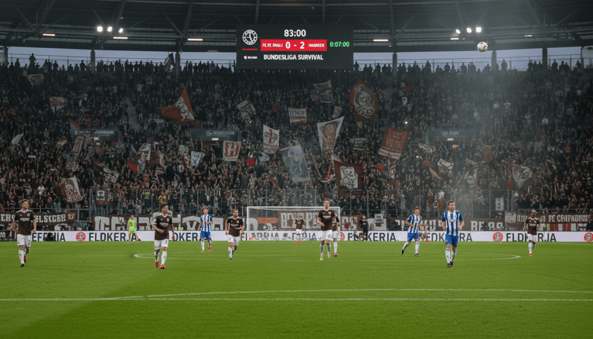 FC St. Pauli needs three goals in seven minutes for Bundesliga survival