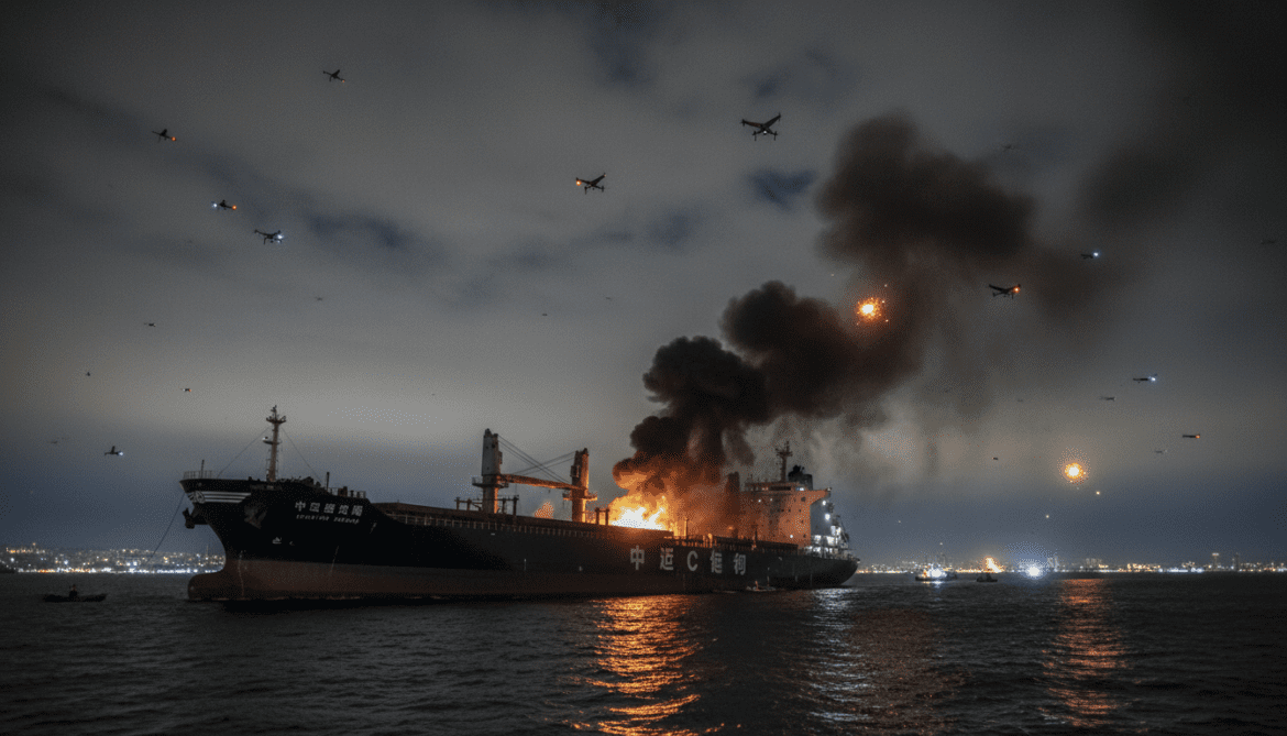 Russia launches 524 drones, strikes Black Sea, hits Chinese-owned vessel off Odesa