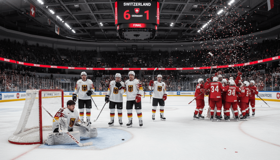 German ice hockey suffers historic 6-1 defeat to Switzerland and faces elimination