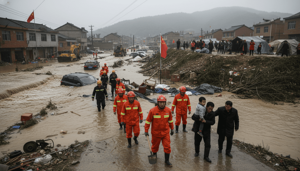 China floods kill at least 10 as state emergency activated