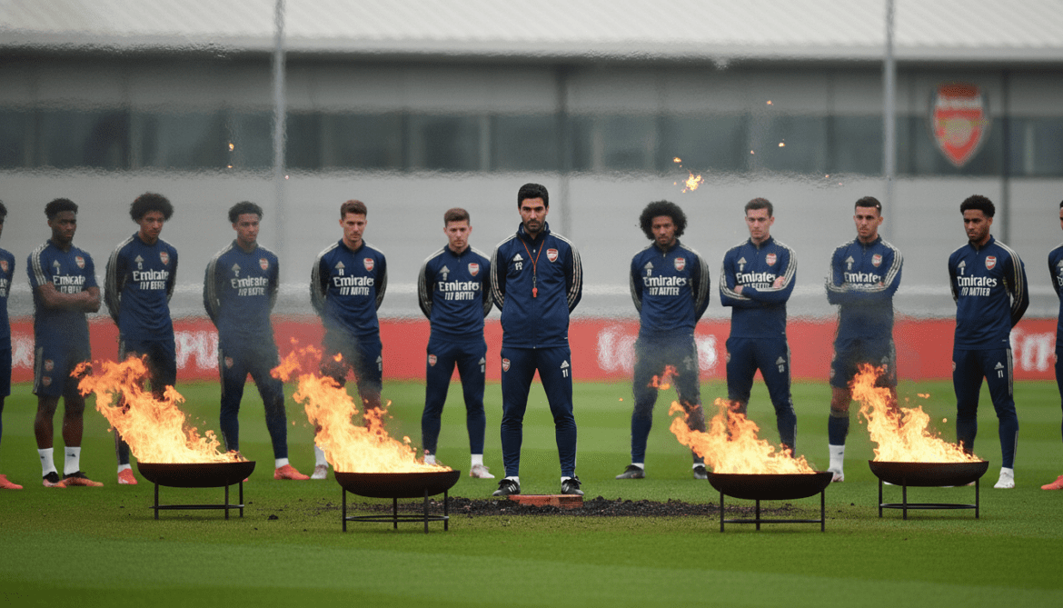 Mikel Arteta stages controlled blaze at Arsenal training to rally players