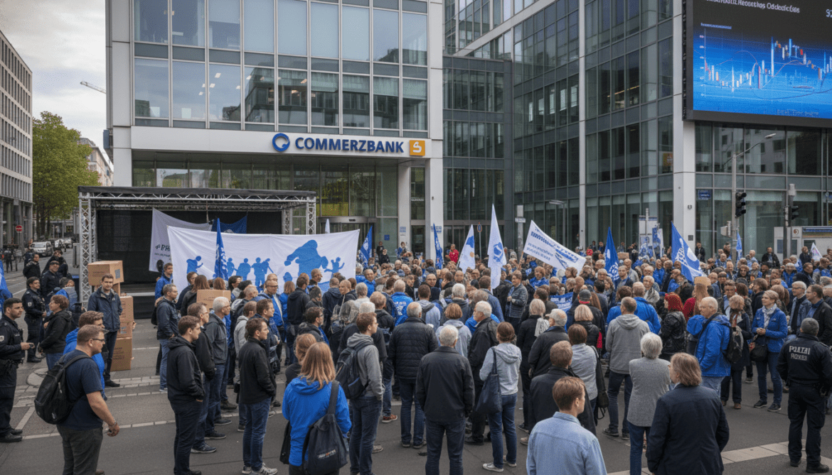 Commerzbank employees protest UniCredit takeover ahead of AGM, warn of mass layoffs