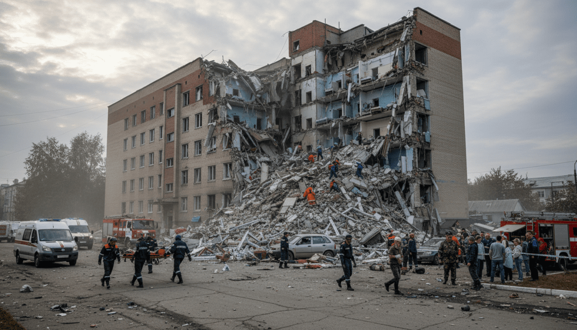 Ukrainian strike collapses Russian-occupied Starobilsk college dormitory, kills four and injures 39