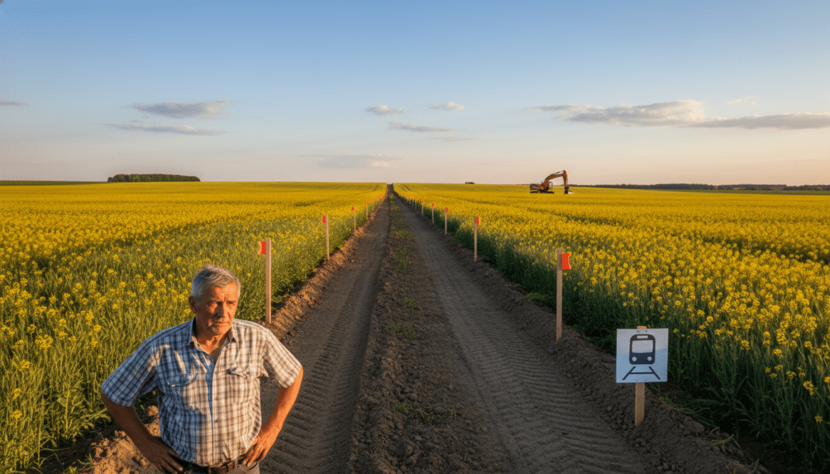 Proposed ICE 250 high-speed line will cut through Lüneburg Heath farmer's fields
