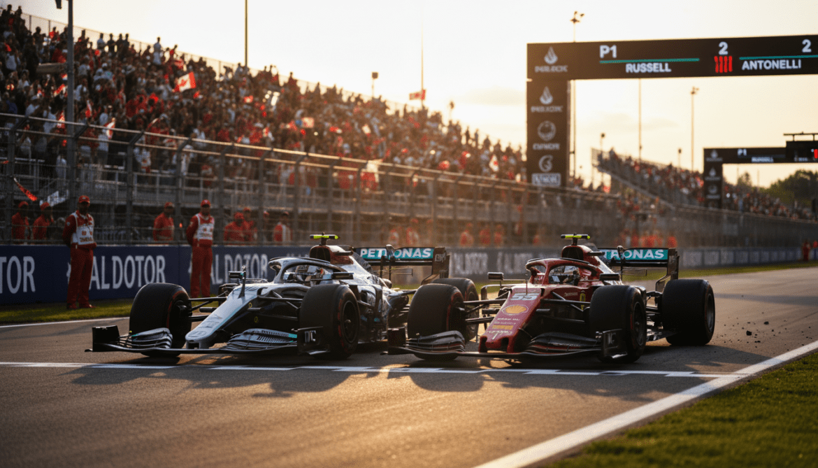 George Russell beats Kimi Antonelli in heated Montreal F1 sprint