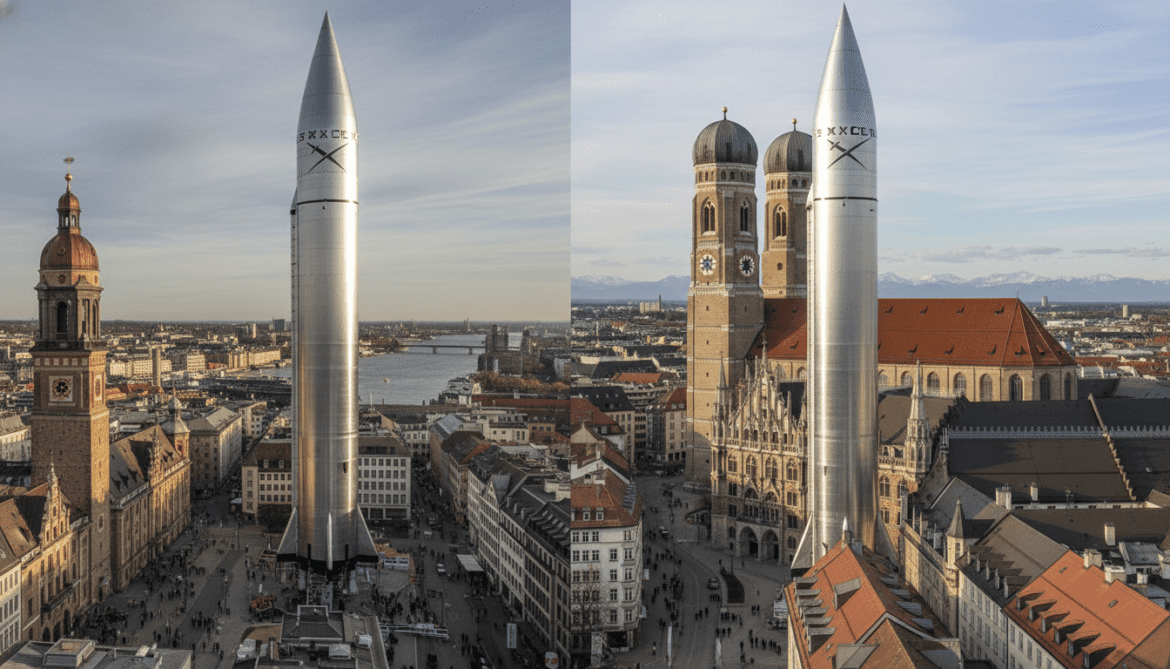 SpaceX Starship would tower over Hamburg's St Michaelis and Munich's Frauenkirche