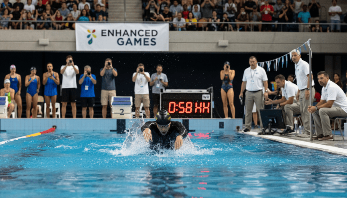 Enhanced Games produce single world record amid banned full body suit controversy