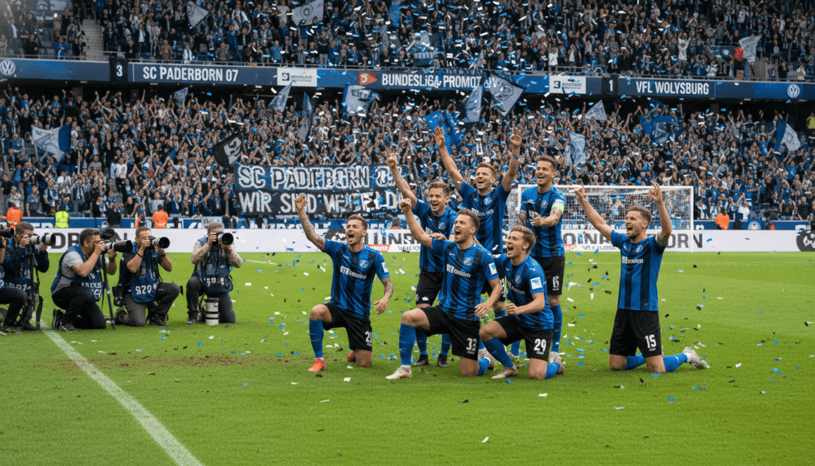 SC Paderborn secures dramatic Bundesliga promotion after relegation win over Wolfsburg