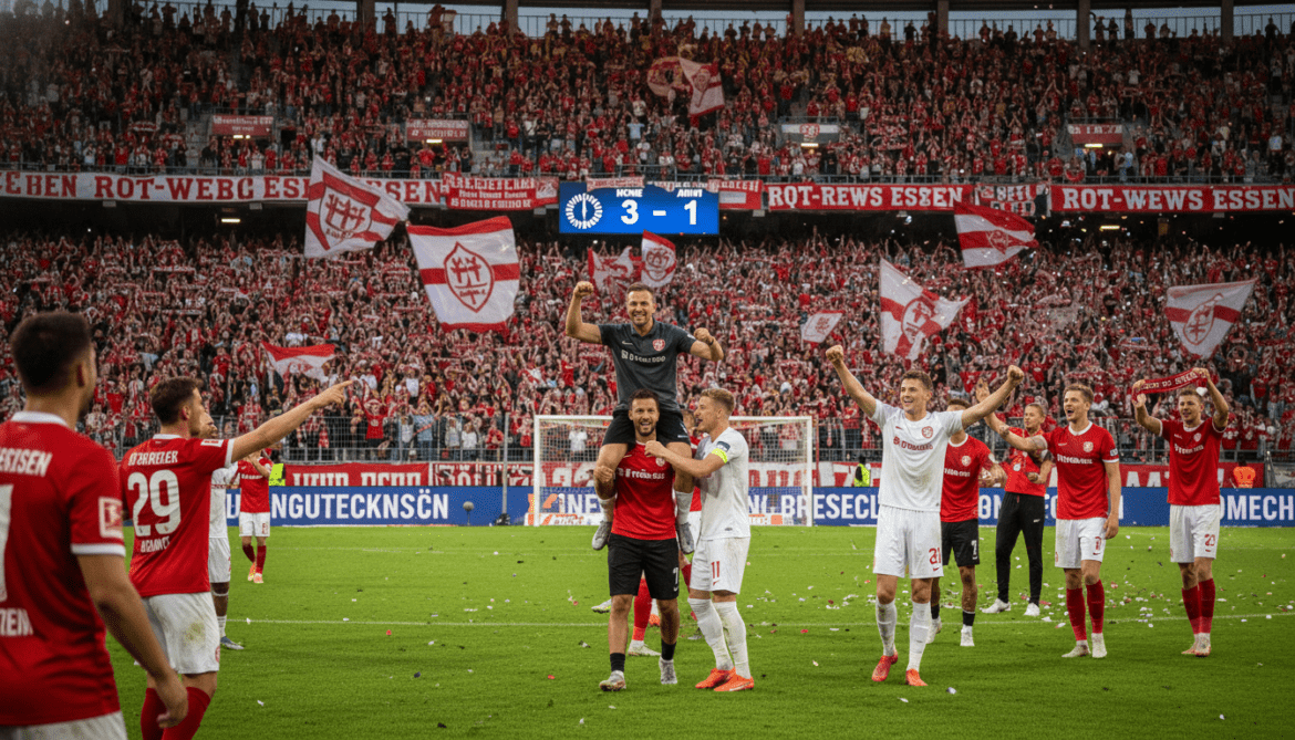Rot-Weiss Essen vies for 2. Bundesliga promotion after first-leg win