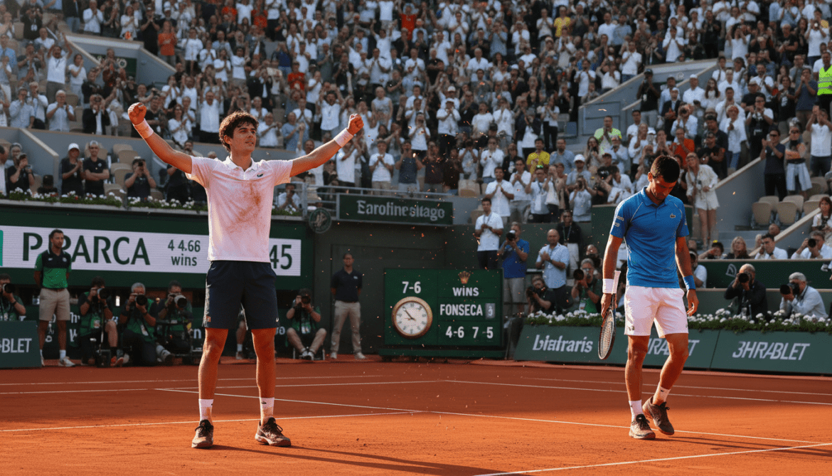 João Fonseca stuns Novak Djokovic in five-set French Open upset