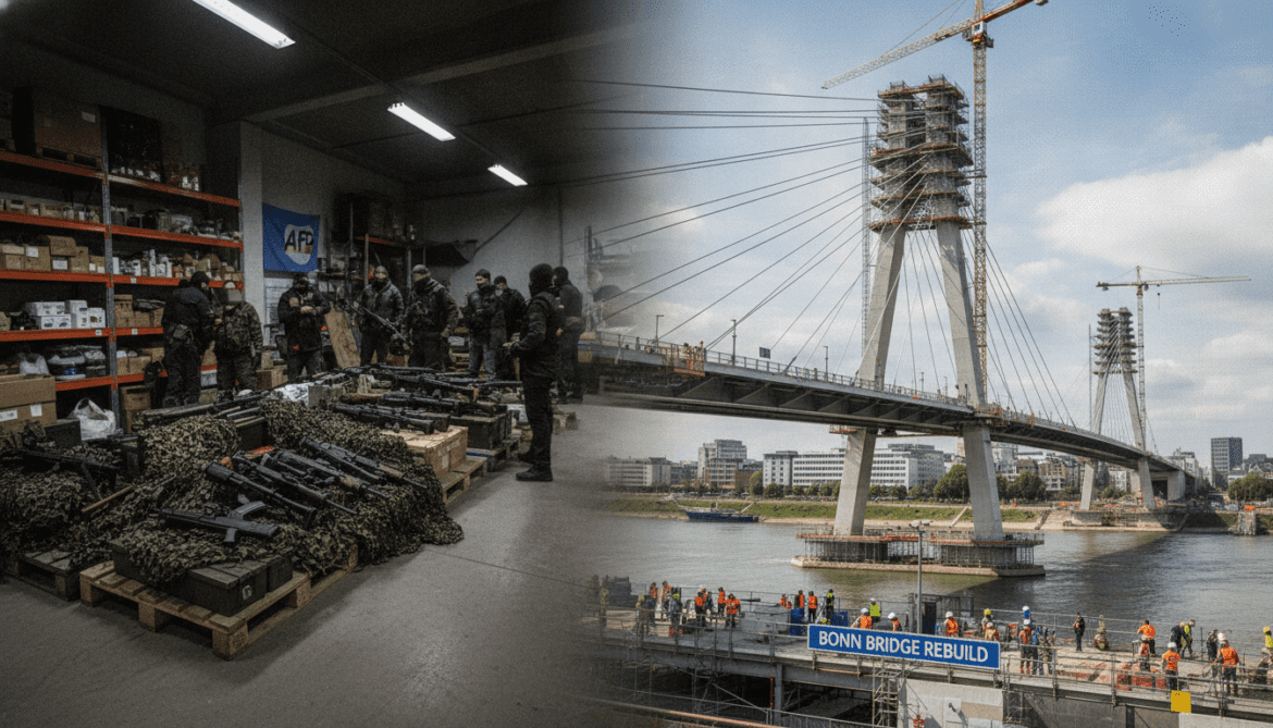 AfD weapons hoarding revealed across Germany as Bonn bridge rebuild announced