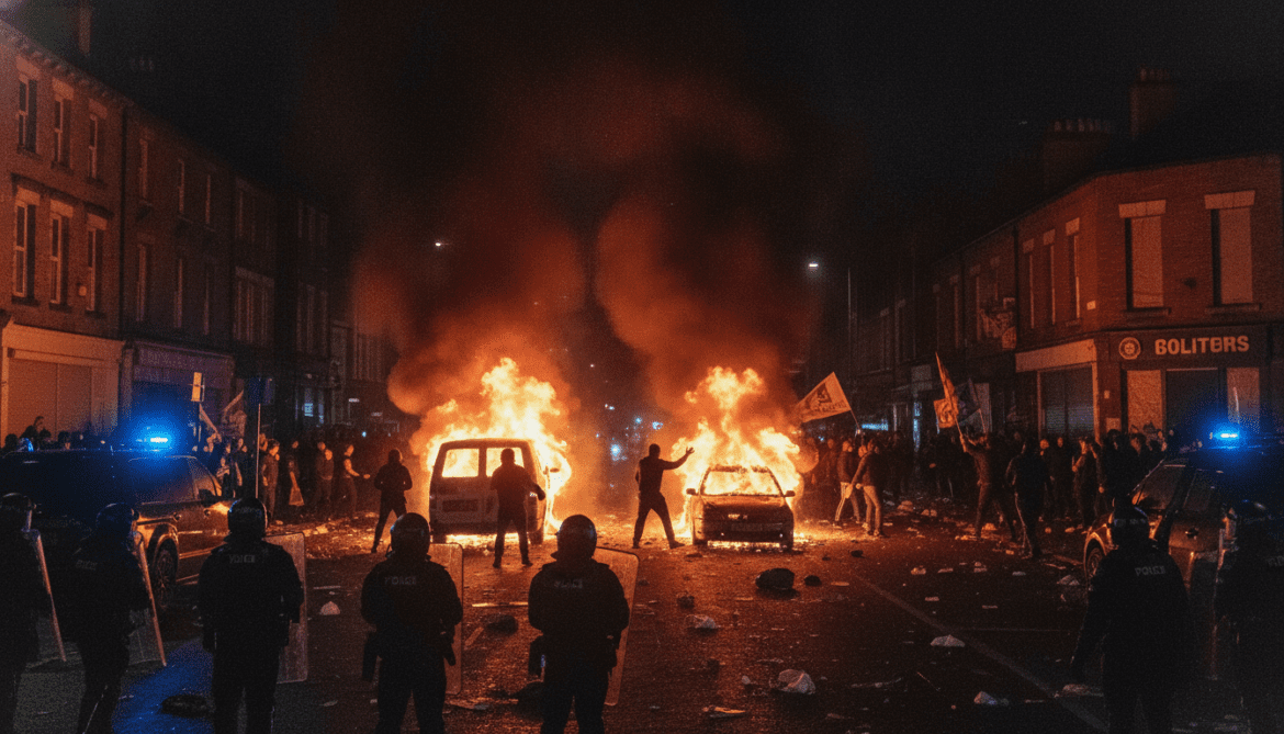 Belfast protests erupt into violence as vehicles torched amid anti-immigration rally
