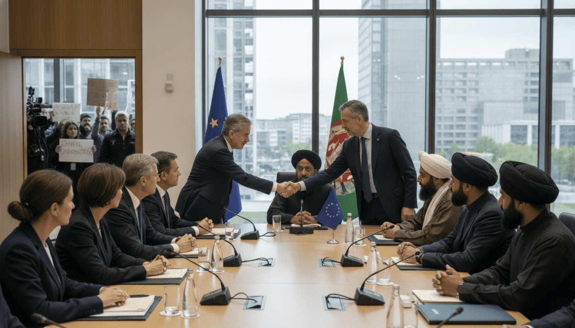 EU meets Taliban delegation in Brussels sparking human rights outcry
