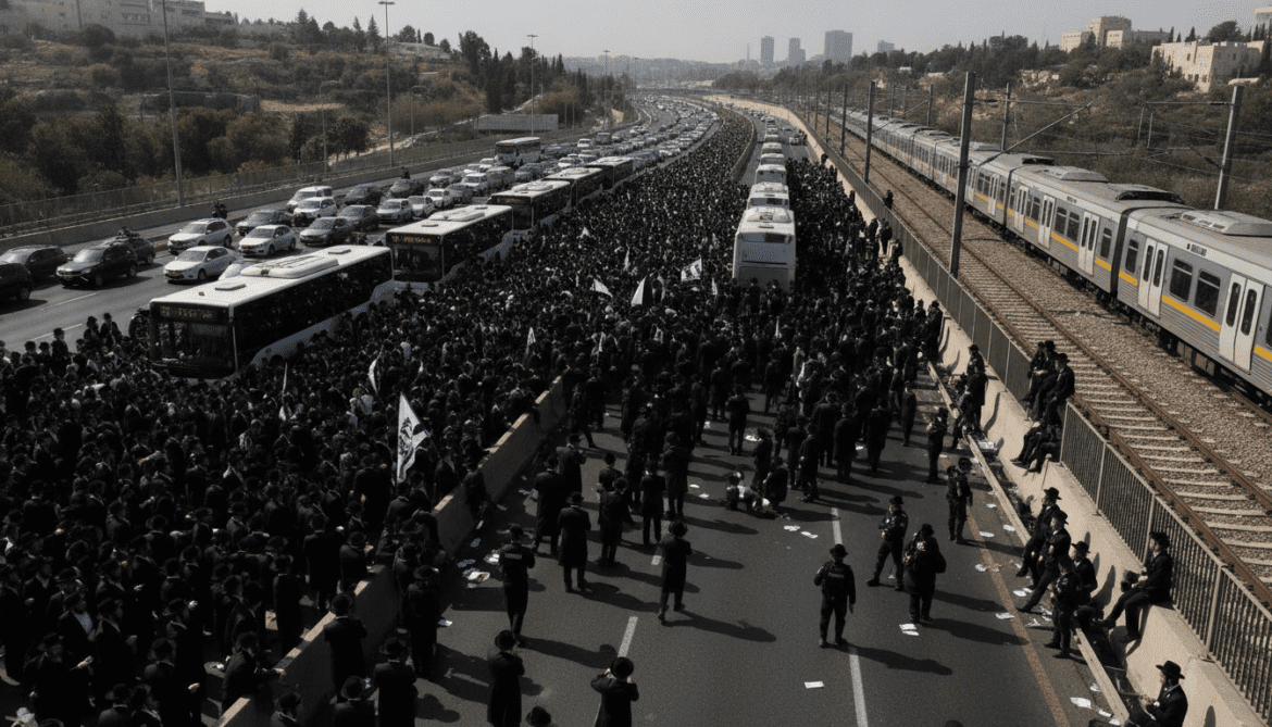Israel ultra-Orthodox draft protests paralyze highways and halt trains
