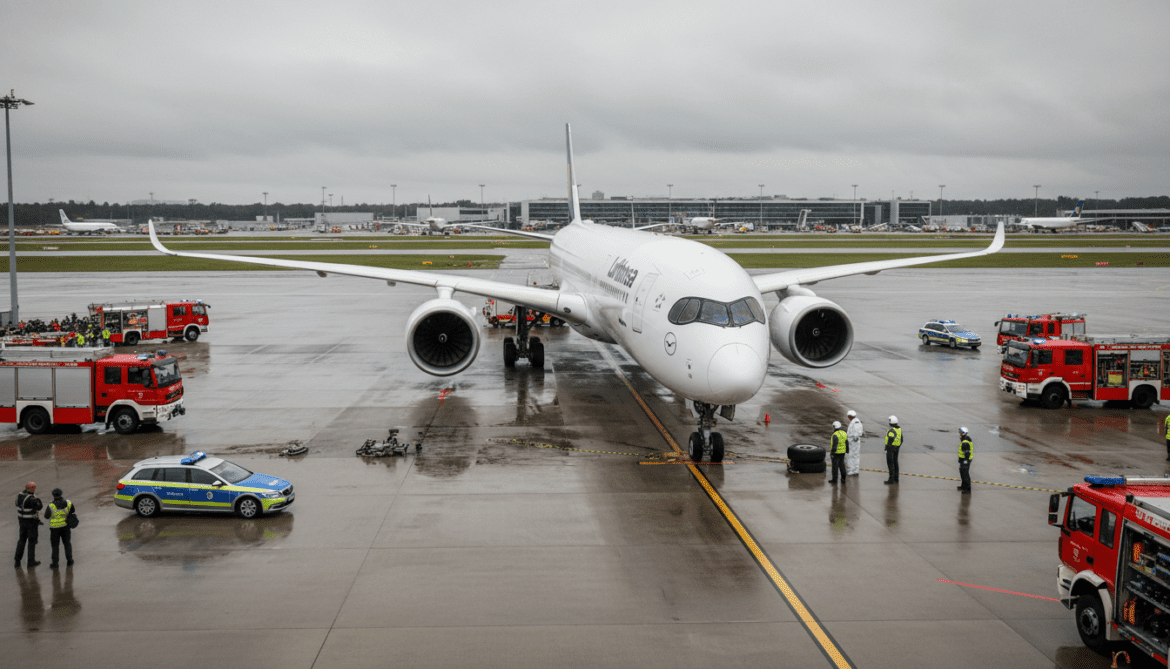Lufthansa plane investigated after landing gear collapsed at Frankfurt Airport